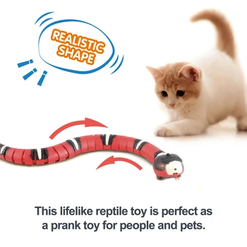 Smart Jutikliai, Interaktyvi Katė Žaislai, Automatinė Eletronic Gyvatė, Katė Teasering Žaisti USB Įkrovimo Kačiukas, Žaislai Katėms, Šunų, naminių Gyvūnėlių