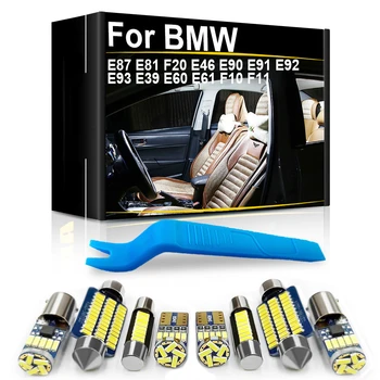 Automobilio LED Vidaus apšvietimo Rinkinys Canbus BMW 1 3 5 Serija E87 E81 F20 E46 E90 E91 E92 E93 E39 E60 E61 F10, F11, E38 E65 E66 ABRIGHT