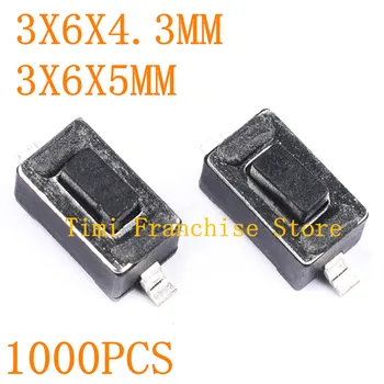 1000PCS 3*6*4.3 mm 2pin SMD Tact Switch paspauskite Mygtuką 
