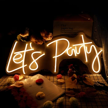 57*25cm Let ' s Party LED Neon Light Ženklas, Vienas Kokteilis Šokių Gimtadienio, Kalėdų, Vestuvių Dekoravimas Bar Pub Sienų Dekoras