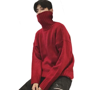 2021 Žiemos golfo megztinis vyrams korėjos versiją madinga vyriški laukinių storas megztinis apvalios kaklo megztinis
