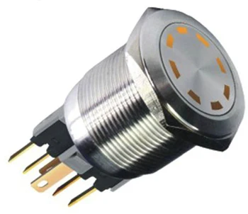 22mm akimirksnį 6 V multi-point LED IP67 atsparus vandeniui led metalo mygtukas jungiklis multi-point šviesos 6pins nerūdijančio plieno jungiklis