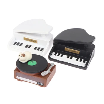 1:12 Miniatiūriniai Lėlių Fortepijono Muzikos Instrumentas Grotuvas Modelio Lėlės Namas Dervos Amatų Darbalaukio Dekoras