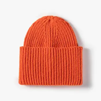 LDSLYJR 2021 m. Rudens ir žiemos Akrilo vientisos Spalvos Tirštėti megzti skrybėlę šiltą kepurę Skullies bžūp beanie skrybėlių vyrų ir Moterų 103