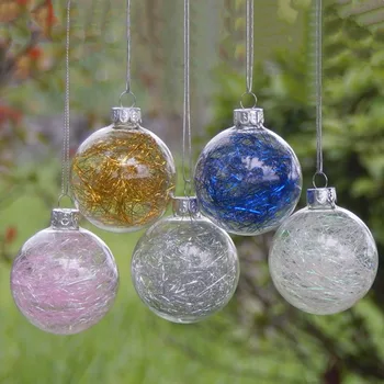 Nemokamas Pristatymas 8pcs/pak Skersmuo=8cm mažo Dydžio Skaidraus Stiklo Pasaulyje Kalėdų Dieną Apdailos Hanging Ball Kūrybos Pakabukas
