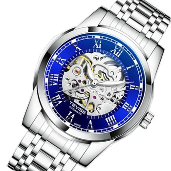 Automatinis Žiūrėti Žmogus TEVISE ZQ494 Mėlyna Veido Šviesos Rankas Mechaninis laikrodis atsparus Vandeniui Laikrodžiai Mens relogio automatico masculino