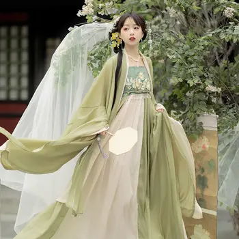 Tang Dinastijos Hanfu Moterų Hezi Sijonas Tradicinių Drabužių Kinų Stiliaus Fėja Retro Kasdien Kostiumas Pavasario ir Vasaros Kostiumai 2022