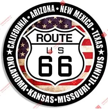 Įdomu, Automobilių Turas JAV Route 66 Ženklas W/Visi 8 Narių Automobilių Stilius PVC Vinilo Motorcycl Priedai