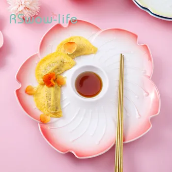 Japonijos Gėlių Kukulis Plokštė su Actu Plokštė Creative Keramikos Plokštės Didelis Kukulis Plokštė Namų Krevečių Plokštė Užkandis Plokštė