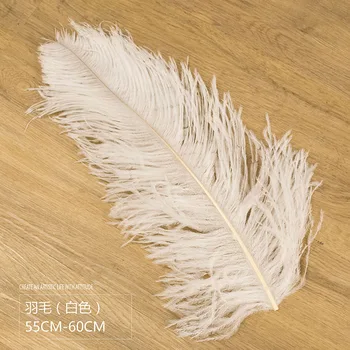 Nemokamas pristatymas 50pcs vaiskiai balta spalva stručio plunksnų plunksnelių didelis polių Stručių vestuvių centerpieces amatų