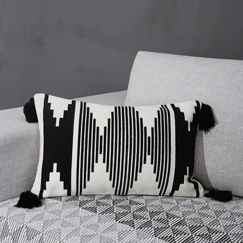 DUNXDECO Širdis Plaka Bangos Pagalvėlė Padengti Black Print Dekoratyvinis Juosmens Pagalvės užvalkalą Kutai Šiuolaikinio Meno Sofa-lova, Kėdės Coussin Dekoras