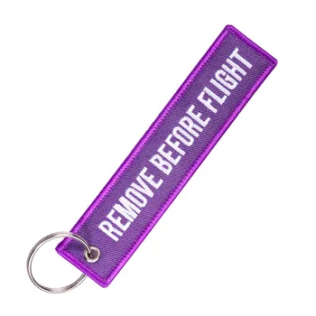 Bižuterijos Keychain Automobilių OEM Motociklų Raktų pakabukai Violetinė Siuvinėjimo Raktų Žiedai PAŠALINTI IKI SKRYDŽIO su Key Chain Tegus