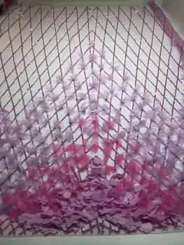 Naujas gražus 3D aplikacijos šifono gėlių siuvinėjimo audinys prancūzijos tinklelio nėriniai Nigerija akių siuvinėjimo audinys vakarinę suknelę šalis