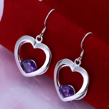 Didmeninė Aukštos Kokybės Juvelyriniai sidabro padengtą Raudonos Širdies Auskarai Moterims geriausia dovana SMTE199