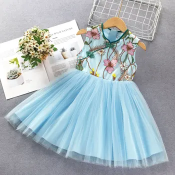 Elegantiškas Baby girl princesė dress Vaikai rankovių Gėlių suknelės mergaitėms šalis vestuvių bridesmaid, vaikų kostiumas 2 5 6 9Year