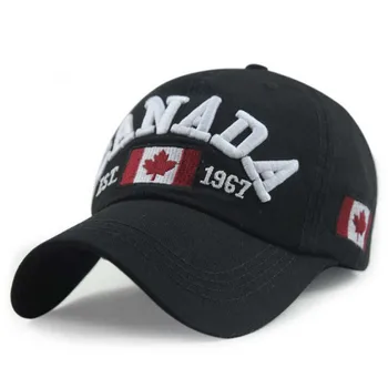 Nauja siunta Medvilniniai siuvinėjimo Kanada Beisbolo kepuraitę Vėliava, Kanada Skrybėlę Snapback mados Vyrai Beisbolo Kepurės visiškai Nauja Suaugusiųjų