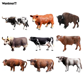 Wantmoin Zoologijos sodas ūkio įdomus modelis žaislai vaikams& baby karvė imituojamas veiksmų skaičius, gyvūnų figūrėlės plastikinių modelių švietimo žaislai