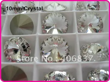 100vnt/Daug, Spalvos, Skaidrus/Crystal 10mm Rivoli Kristalų, Nemokamas Pristatymas! Kinijos Aukščiausios Kokybės Krištolo Rivoli
