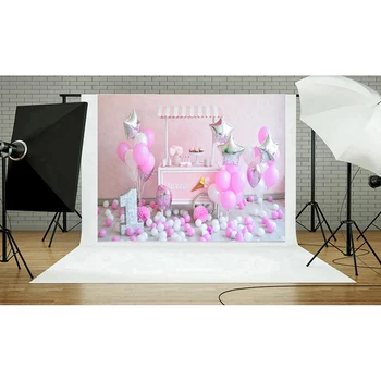 1-asis Gimtadienis Fone Fotografavimas 3D Balionai Studija Nuotrauka Sienos Fone Naujagimiams Kūdikiams, Kūdikių Šalies Prekių 90 X 150cm