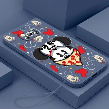 Telefoną Atveju Xiaomi Mi Poco X4 X3 C40 C31 C3 M4 M3 F4 F3 GT Pro NFC 5G Šarvai Disney Mickey Minnie Mielas Skysčio Virvę Dangtis
