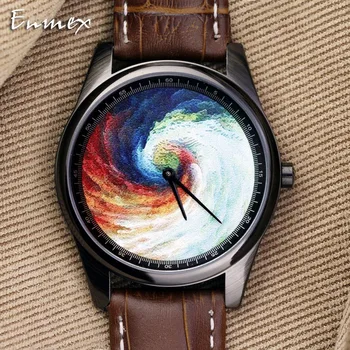 Enmex Individualizuoti dizaino laikrodis 3D sūkurinės masažinės kūrybinis dizainas Aliejaus Tapybai mados kvarcinis laikrodis žiūrėti