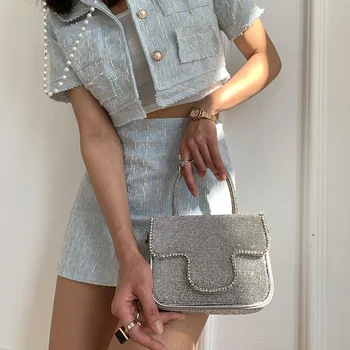 Prabangos dizaineris ponios rankinės Sparkle Diamond Mini krepšys mažos rankinės 2022 madingų moterų string krepšiai Sac A Main