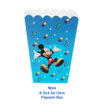 6Pcs 14*9*6cm Disney Mickey Mouse Temą Pūsti Dėžės Gimtadienio apdailos Animacinių filmų Vienkartiniai Kukurūzų Lauke Prekes