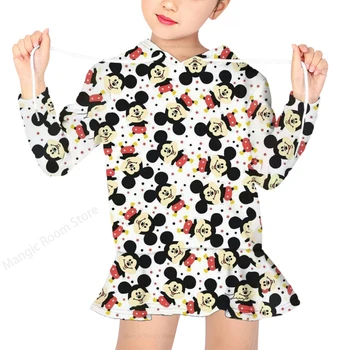 Mergaičių drabužius 2022 m. rudens ir žiemos naujas mergaičių Minnie ir Mickey spausdinimo galvutė korėjos versija, megztinis, sijonas vaikų supjaustyti