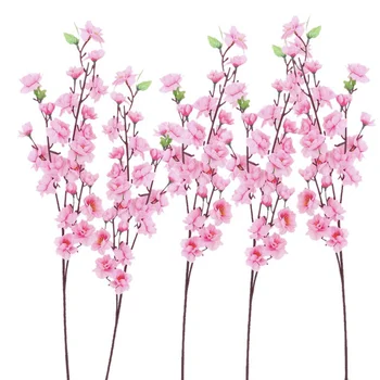 Gėlės Peachflower Artificialsilk Filialai Netikrą Apdailos Decorsimulation Decorativestems Dirbtiniais Vestuvių Pavasarį Bouquetfloral