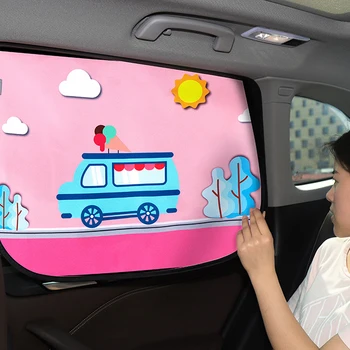 1PC Karšto Universaliųjų Automobilių Saulė Pavėsyje Padengti UV Apsaugoti Užuolaidos, Šoninio Lango skėtį nuo saulės gaubtas, Skirtas Kūdikių, Vaikų Mielas Animacinių filmų Automobilio Stiliaus