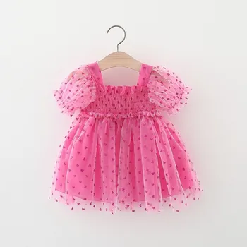 Vasaros Naujagimis Baby Girl Dress Bamblys Drabužiai, Spausdinimo Suknelė Bamblys Mergaitės 1-asis Gimtadienis Princesė Suknelės Kūdikių Drabužiai