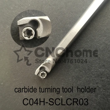 C04H-SCLCR03, karbido tekinimo įrankių laikiklio skersmuo 4mm ilgis 100mm naudoti volframo įterpti CCGT030102L-F TN60