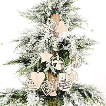 12pcs/maišas Kalėdų Mediniai Pakabukai Kalėdų Medžio Kabantys Papuošalai 