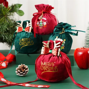 2023 Kalėdų Dovanų Maišelis Naujųjų Metų Kalėdų Išvakarės Candy Apple Organizatorius Nešiojamų Santa Claus Aksomo, Pakavimo Maišeliai Namų Dekoracijos