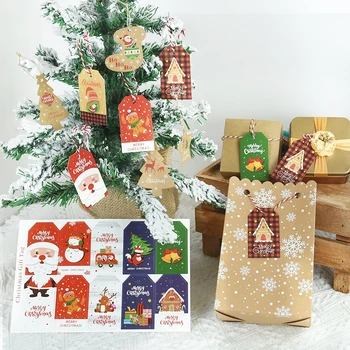 Linksmų Kalėdų Žymas, Kraft Popierius, Dovanų Kortelės, Etiketės su Virve Navidad Noel Gimdymo Kerst 2023 Laimingų Naujųjų Metų Dovanų Pakavimo Reikmenys