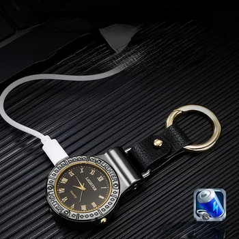 Kišeninio Laikrodžio Automobilio Pultelio Lengvesni Multi-funkcija Įkraunama USB Žiebtuvėlis su Šviesos Briquets Ir Aksesuarai Fumeurs