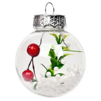 16Pcs Gražus ieško Kalėdų Eglutės Kamuolį Besiūlių PET Plastiko Kalėdų Skaidrus Kamuolys Kalėdų Medžio Šalis Ornamentu Kamuolys Pakabukas