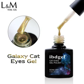 12 vnt ibdgel UV/LED Mirkti off nagų lako gelio Naują atvykimo Galaxy cat eye uv gelio 6 spalvų chioice