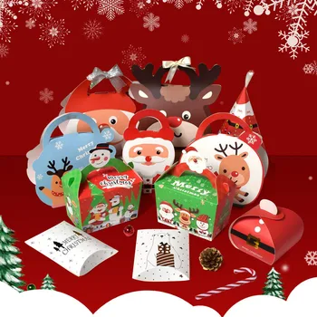 20pcs Kalėdų Kraft Popieriaus Dovanų Dėžutėje Santa Claus Slapukus Saldainių Pakuotės, Dėžutės 2022 Kalėdos Navidad Apdailos Naujųjų Metų Šalies Naudai
