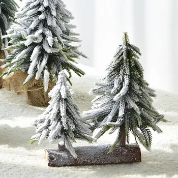Kalėdų eglutė subcoarse flocking sniego arenoje apdailos Kalėdų papuošalai namų dirbtinis medis darbastalio apdaila mažas mini