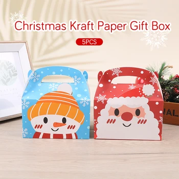 5vnt Kalėdų Kraft Popieriaus Dovanų Dėžutėje Santa Claus Slapukus Saldainių Pakuotės, Dėžutės Kalėdos Navidad Apdailos Naujųjų Metų Šaliai Džiaugtis