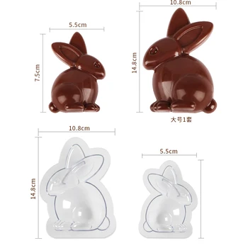 3D Easter Bunny Rabbit Šokolado Pelėsių Mielas Plastiko Saldainiai Pelėsių Cukraus Pasta Pelėsių Tortas Dekoravimo Priemonės 