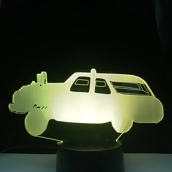 3D Iliuzija Lempos Modifikuotų Automobilių Vaiko Gimtadienio Dovana Miegamojo Puošimas naktinė lempa Spalva Keičiasi Atmosfera Led Šviesos Naktį