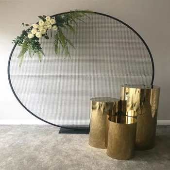 3pcs/set)Vestuvių dekoravimas akrilo kristalų/veidrodis aukso tortas lentelės, organinio stiklo apvalus duru yudao392