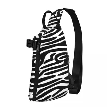 Black Zebra Stripes Krūtinės Krepšiai Berniukas Modernus Gyvūnų Blizga Sporto Pečių Maišą Šiuolaikinės Grafikos Crossbody Maišelį Telefoną, Kuriame Veikia Diržas Krepšiai