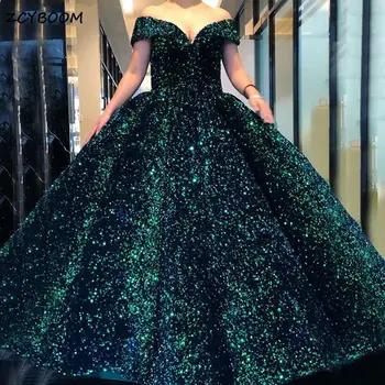 Prabangus Blizgančių Bordo Vakarą Ilgai Princesė Dress 2022 Naktį Šalies Off Peties Blizgančiais Nėrinių Kamuolys Suknelė Oficialią Suknelės