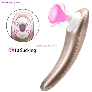 10 Čiulpti Klitorio Vibratorius Vaginos Stimuliatorius Sekso Žaislai Moterims, Įmova Gyvis Erotika Krūties Massager Oralinis Seksas, už poros seksas