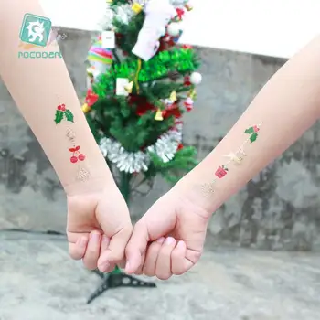atsparus vandeniui laikinos tatuiruotės lipdukas susiduria vaikai netikrą vaikų kūno menas elnias Lankai varpai Kalėdų nagų joker lipdukai T1864