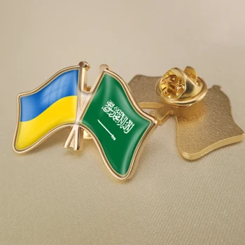 Ukraina ir Saudo Arabija Kirto Dviguba Draugystė Šaligatvio Atvartas Smeigtukai Sagė Ženkliukai