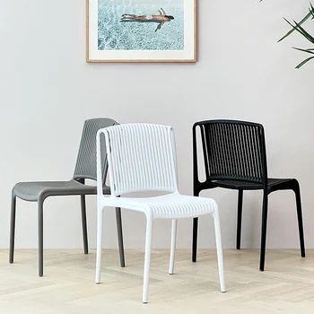 Nordic Light Luxury Valgomojo Kėdė Šiuolaikinės Paprastas Plastikinis Namų Atlošas Kietas Dizaineris Miegamojo, Lauko Gyvenimo, Laisvalaikio Kėdė